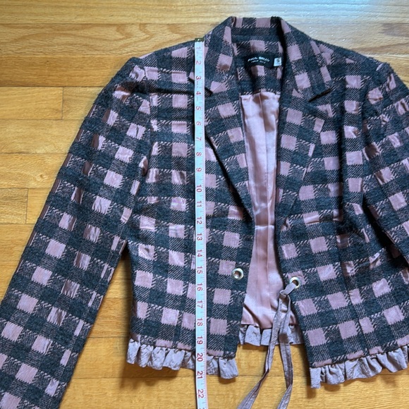 Crop Blazer - dark grey and pink - Picture 5 of 7